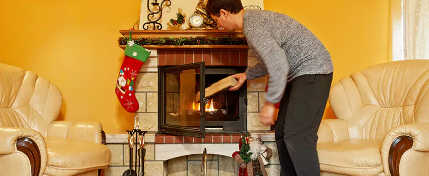 Rusted Metal Fireplace Restoration in Wallingford Center, Connecticut